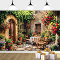 6X4ft Italian Theme Backdrop Italy Town Street Backdrop for Photography, Europe Village Town Landscape Photography Background Garden Tea Party Barnner Photo Studio Props, Color-5 by DRGILAU
