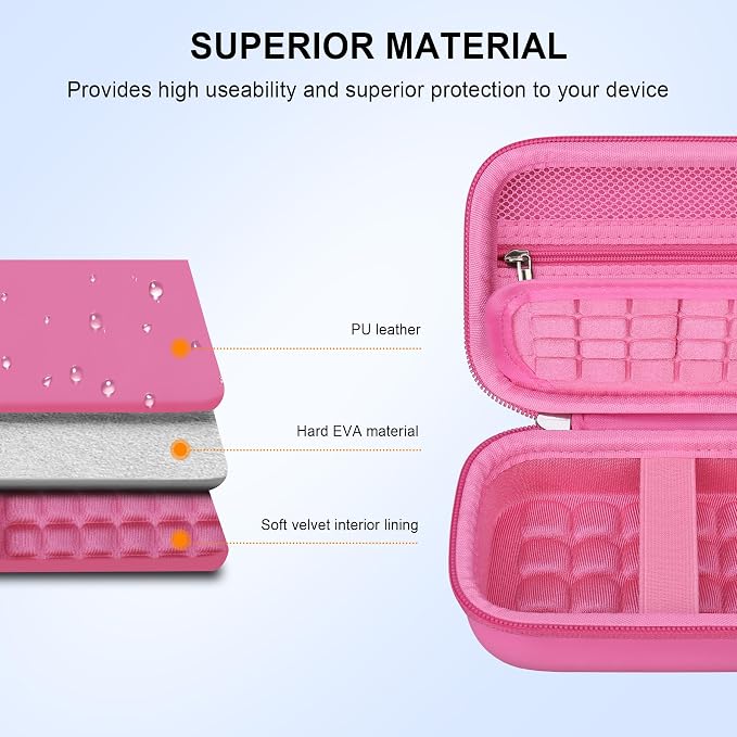 Elonbo Case for Kodak x Barbie Instant Smartphone Portable Photo Printer | Kodak x Barbie Portable Mini Color Wireless Mobile Printer Hard Travel Bag, Instant Picture Printer Storage Holder, Pink - Image 5