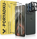 2+2 Pack for Motorola Edge 2025 Screen Protector and Camera Protectors, Fingerprint Support, Case Friendly, Bubble-Free, Anti-Scratch, 9H Hardness, HD Clear Glass Screen Protector for Edge 2025 by JavoYion