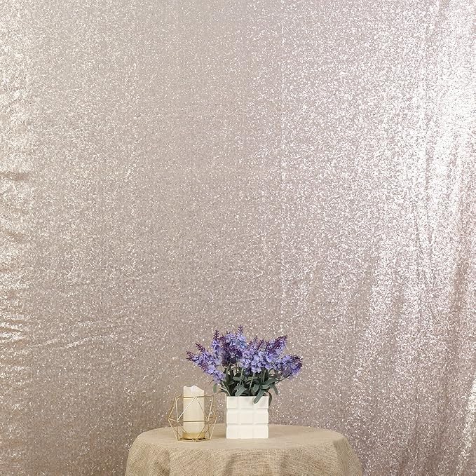 Poise3EHome 6FT x 8FT Sequin Photography Backdrop Curtain for Party Decoration, Champagne - Image 2