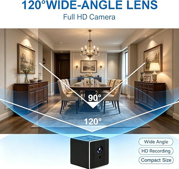 HD 1080P Portable Nanny Cam with Night Vision,Wireless Camera for Home Security Indoor/Outdoor Small Security Camera No WiFi Needed - Image 2