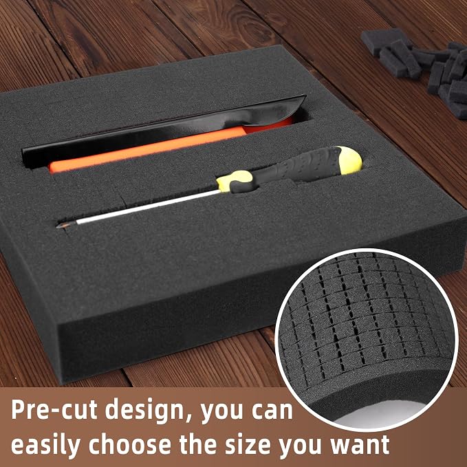 DECOHS 4 Pcs Pick Apart Foam Insert, 16'' x 12'' x 2'' Pre Cube Sheet Foams | Foam Block with Auxiliary Grids, Elastic Packing Foams for Board Game Box Cases Storage Drawer - Image 5