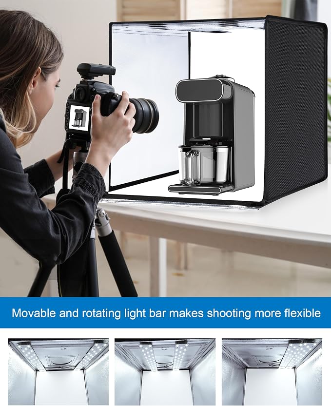 PULUZ Light Box Photography, 24x24 inch Large Photo Studio Light Box, Professional Dimmable Photo Booth with 120 LED Lights & 6 Backdrops for Jewelry and Food Items Product Photography - Image 5