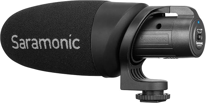 Saramonic CamMic+ | AA-Powered Shotgun Mic for DSLR, Mirrorless, Video Cams, Smartphones & Tablets | Shockmount, TRS Cable, The output cable of the, Video Cams, Windscreen for Protection from Weather and Dust, Mirrorless - Image 6