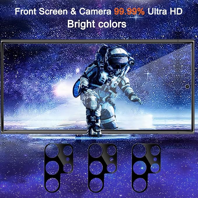 Ferilinso 3 Pack Privacy Screen Protector for Samsung Galaxy S25 Ultra | 9H+ Tempered Glass, Military-Grade Shatterproof, HD, Case Friendly, Easy Installation Bubble Free, with Camera Lens Protector - Image 8