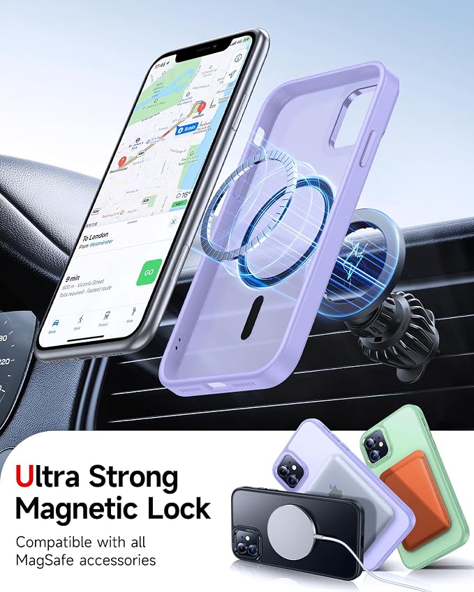 LeYi for iPhone-11 Phone Case Purple Compatible with MagSafe Magnetic[ Screen Protector X2 + Camera CoverX2]Funda Para ipone 11case Military Grade Protective Cases i Phone 11 iphone11,Lavender Purple - Image 3