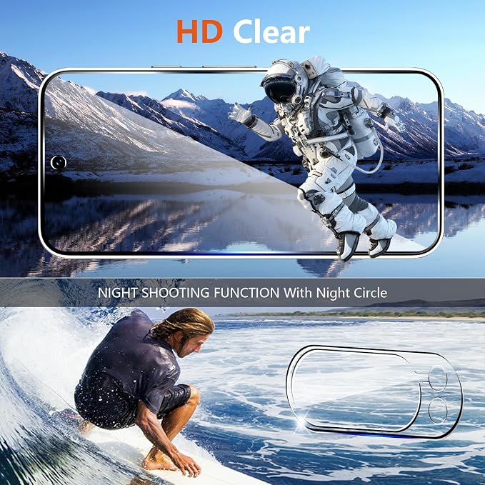 (3+2 Pack) Glass Screen Protector for Google Pixel 10 Pro XL with Camera Lens Protector,9H Tempered Glass,Fingerprint Unlock,Anti-Scratch,Bubble Free,Case Friendly - Clear - Image 7