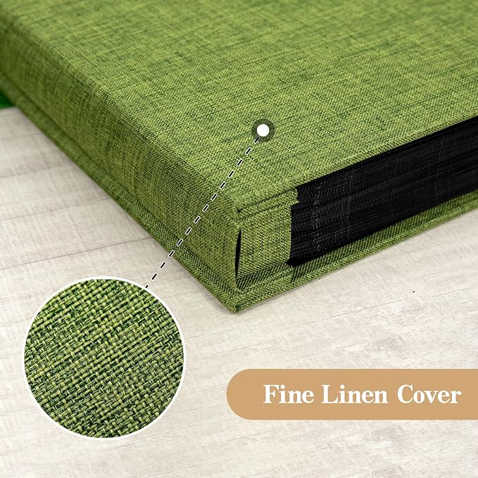 potricher Photo Album 4x6, 300 Pockets, Linen Cover, Green | Small Capacity 4x6 Picture Albums with Horizontal Pockets, 4x6 Photo Book for Family, Wedding, Baby, Anniversary - Image 6