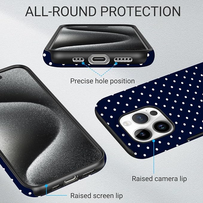TPU Phone Case for iPhone 14 Pro Max, MagSafe Wireless Charging Compatible, Shockproof Slim Fit Protective Cover with Anti-Yellowing & Raised Camera Protection (Polka dot 7, iPhone 14 Pro Max) - Image 3