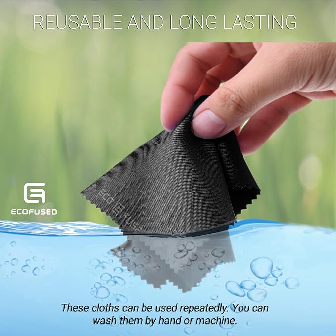Eco-Fused Microfiber Cleaning Cloths - 12 Pack - for Cleaning Glasses, Spectacles, Camera Lenses, iPad, Tablets, Phones, iPhone, Android Phones, Laptops, LCD Screens and Other Delicate Surfaces - Image 4