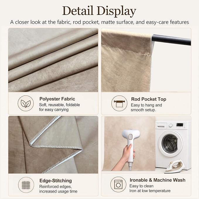 Abstract Photography Backdrop for Photoshoot 8x14ft,Beige,No Stand | Professional,Polyester Fabric,Roller Pocket on Top,Vintage Portrait Photo Props Booth Background,Photoshoot Studio - Image 4