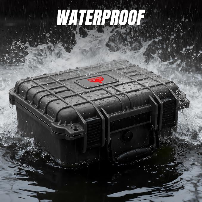 Jack Boss 13.6X11.4X6 Inch Hard Case, Portable Weather Waterproof Protective Camera Case with Customizable Foam, Foam Case Fit Use of Drones, Camera, Equipments, Black,upgraded (Pack of 2) - Image 5