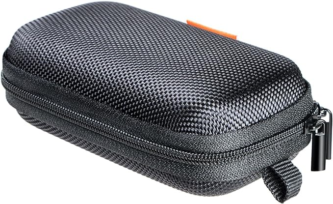 Small Hard EVA Case, Portable Earbud Zipper Pouch with Mesh Pocket,Black | Universal Carrying Bag for Headset, Earphone, Flash Drive, Charging Cable, Key, Durable Exterior by GLCON
