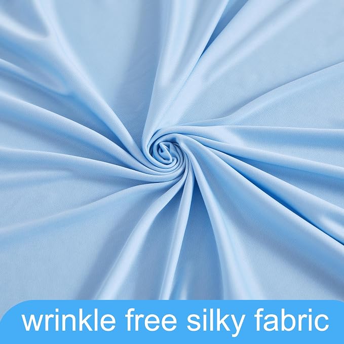 4 Panels Baby Blue Backdrop Curtain for Baby Shower Parties Wrinkle Free Light Blue Curtains Backdrop Drapes Fabric Decoration for Birthday Party Photography 20ft(W) x 10ft(H) - Image 7