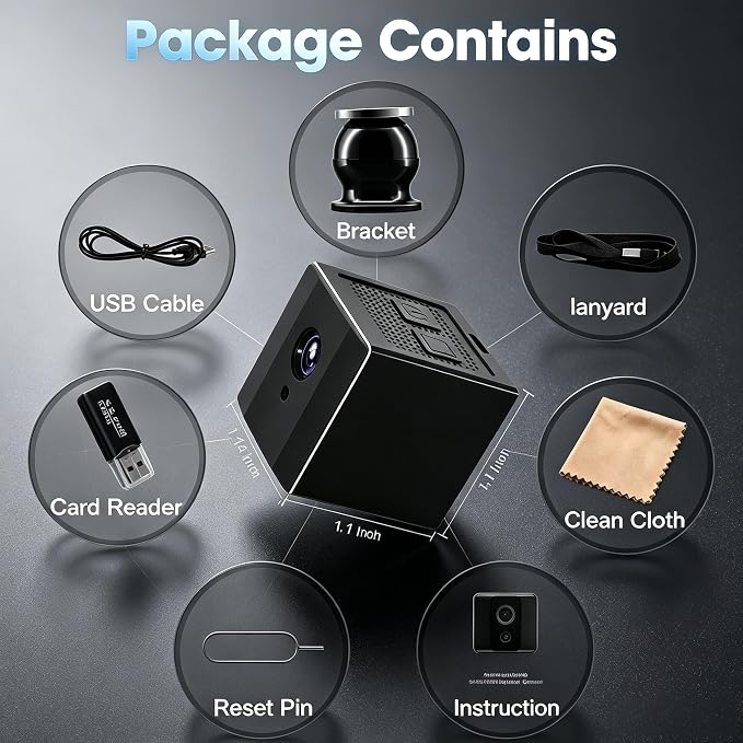 HD 1080P Portable Nanny Cam with Night Vision,Wireless Camera for Home Security Indoor/Outdoor Small Security Camera No WiFi Needed - Image 5