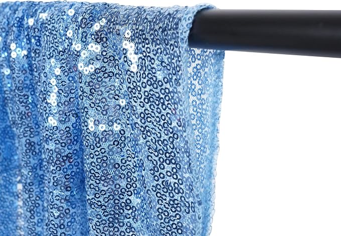 Poise3EHome Blue Sequin Backdrop,10FT x 10FT Sequin Photography Backdrop Curtain for Party Decoration, Baby Blue - Image 3