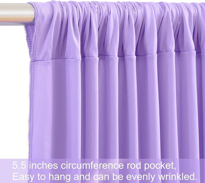 10 Panels Lavender Backdrop Curtains for Wedding Party Wrinkle Free Backdrops Curtain Drapes Fabric Decorations Photo Back Drop Cloth for Baby Shower Photography Stage Reception 50ft(W) x 12ft(H) - Image 7