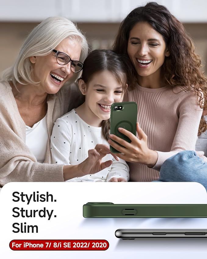 LeYi for iPhone SE Case Green 2022 (3rd Generation)/2020 (2nd) iPhone-8/7 Cases[ Screen Protector X2+ Camera Cover X2] i Phone SE3 SE2 Gen for MagSafe Magnetic Slim Cover iPhone8/7 SE 3/2, Green - Image 6