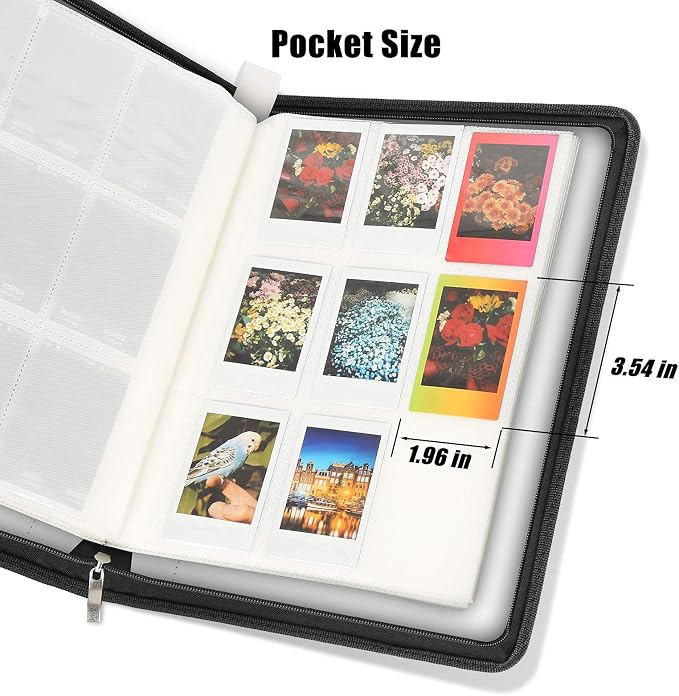 Veicevol 540-Pocket Album for Instax Mini & Polaroid 2x3 inch Photos, White | Designed for Instax Mini and Polaroid 2x3 Photos, Cover with Zipper Closure, Large Capacity, Holds Up to 540 Photos Securely - Image 6