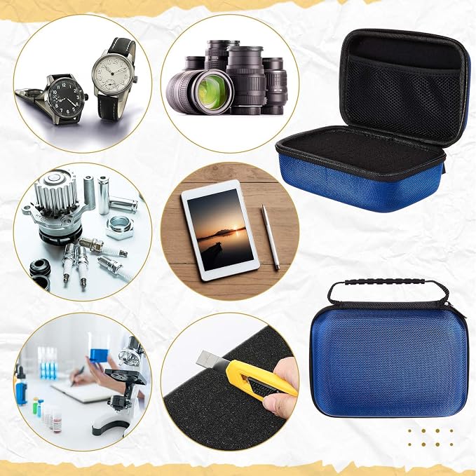 Relaxweex Hard Case with Foam, 13.5 X 9.8 X 5.5 Inch, Blue | EVA Waterproof Shockproof Case, Customizable Foam for Camera Electronics Instruments, Digital Products, with Knife - Image 7
