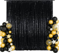 SquarePie 6x6ft Black Sequin Backdrop, High Density Non-Transparent Glitter Curtain for Photography, Birthday, Wedding Party Decorations, Thick Solid Background with 4" Rod Pocket, 1 Panel by SquarePie