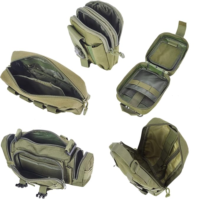 Universal Tactical Car Seat Back Organizer Bag Tactical Molle Vehicle Organizers Panel Vehicle Protector Organizers with 5 Detachable Pouches for Car Truck Ford Jeep (Army green) - Image 8