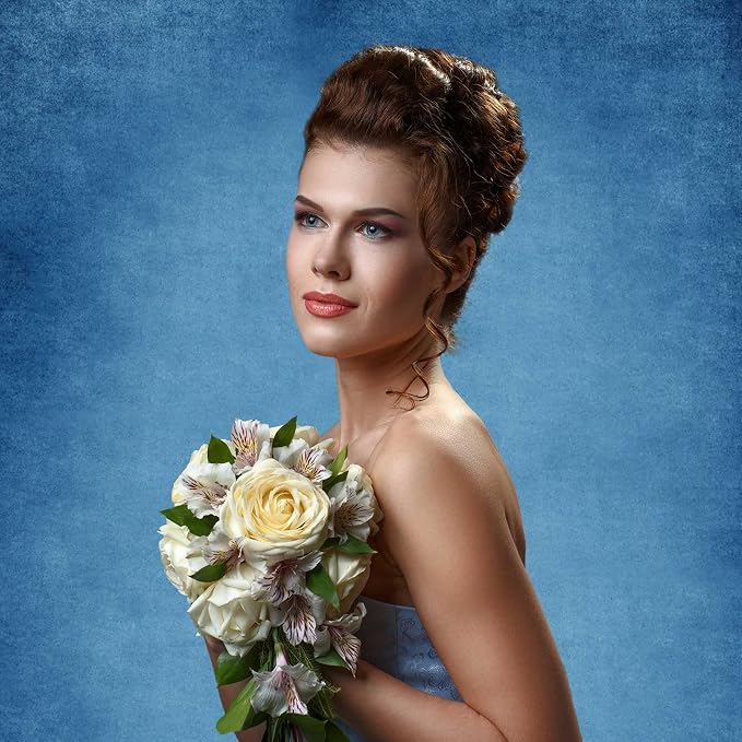 Blue Photography Backdrops for Photoshoot, Abstract Fabric 6x9ft | Vintage Studio Photo Backgrounds, Non Reflective, Easy to Use, for Portrait, Headshot, Product - Image 2