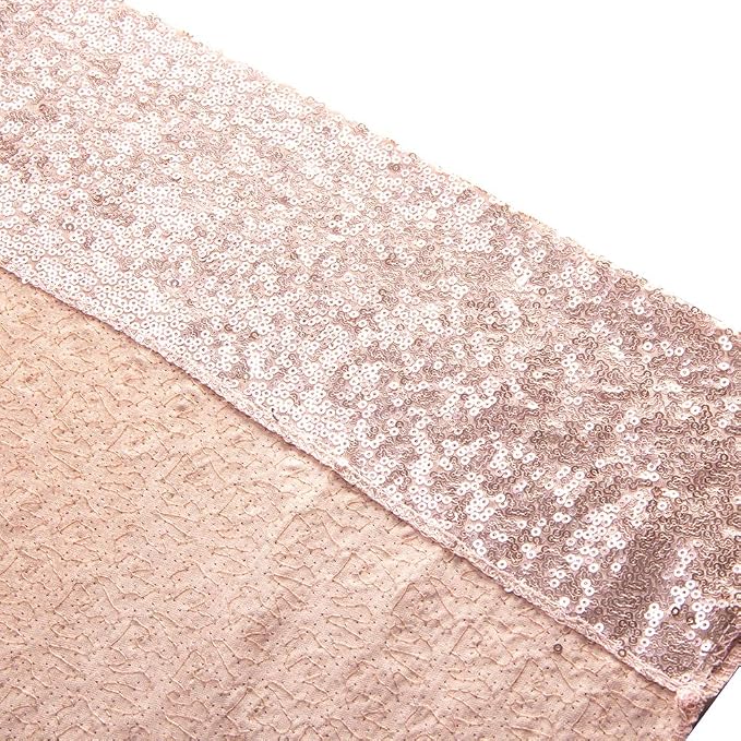 SquarePie 8x8ft Rose Gold Sequin Backdrop, High Density Non-Transparent Glitter Curtain for Photography, Birthday, Wedding Party Decorations, Thick Solid Background with 4" Rod Pocket, 1 Panel - Image 8