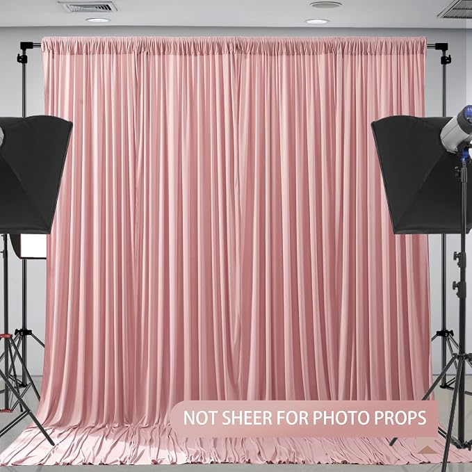 Rose Backdrop Curtains-Wrinkle-Free Polyester Photography Drapes Party Curtain Background for Baby Shower Wedding Decorations- 16 X10FT - Image 6