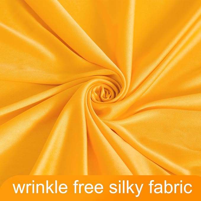 4 Panels Marigold Backdrop Curtain for Parties Wrinkle Free Photo Curtains Backdrop Drapes Fabric Decoration for Wedding Birthday Party Baby Shower 20ft(W) x 10ft(H) - Image 5