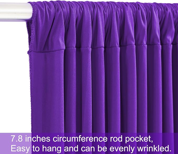 6 Panels Purple Backdrop Curtains for Wedding Party Wrinkle Free Backdrops Curtain Drapes Fabric Decorations Photo Back Drop Cloth for Baby Shower Photography Stage Reception 30ft(W) x 12ft(H) - Image 6