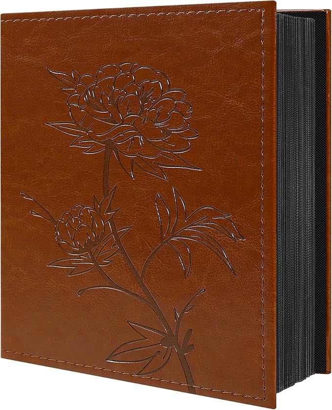 Vienrose 4x6 Photo Album Holds 400 Photos Vegan Leather Beige | Vertical pockets, Brown, Large capacity, Family Wedding Baby Travel, Anniversary by Vienrose