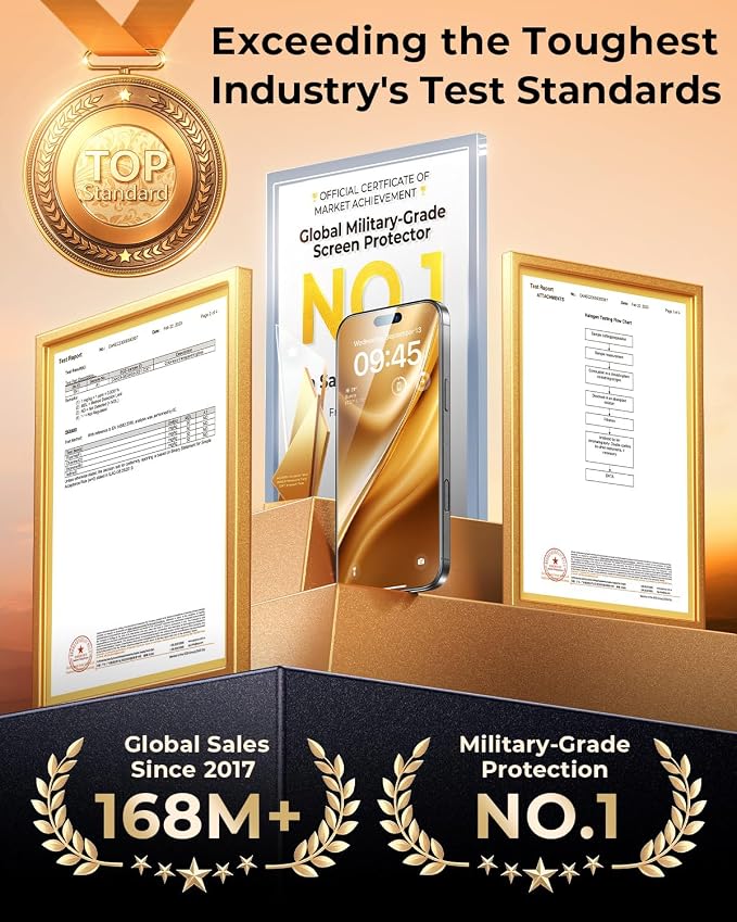 【Upgraded TOP 9H+ Armor】 4-Pack for iPhone 16 Pro Max 6.9" Screen Protector | [NO.1 Military Grade Shatterproof] [Auto Alignment Kit] Tempered Glass for 16 ProMax Longest Durable [Case-Friendly] - Image 8