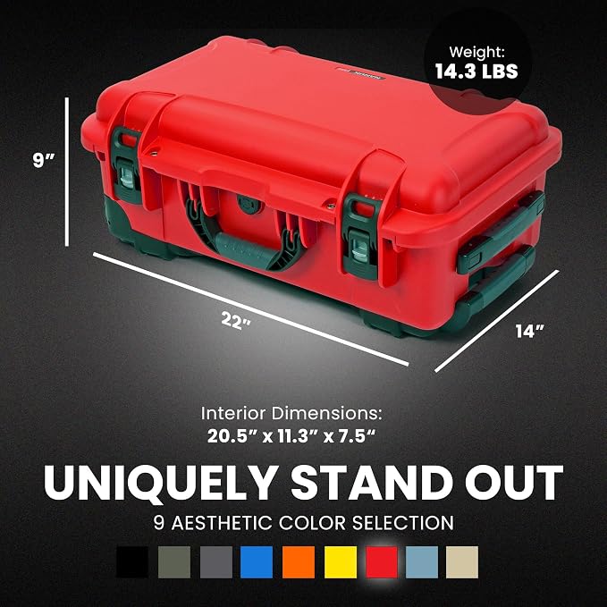 NANUK 935 Hard Case for Camera & Lenses with Padded Divider – Waterproof Equipment Case with Wheels, 22” x 14” x 9” – Dustproof, Impact Resistant, Carry-On Approved for Most Airlines – Red - Image 5