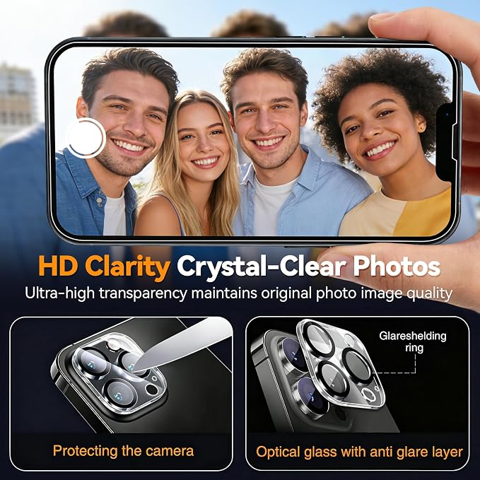 Wiaocit Tempered Glass Screen Protector for iPhone 13 Pro | 3+3 Pack, 9H Hardness, Camera Lens Protector, Installation Frame, Bubble Free, Case Friendly - Image 6