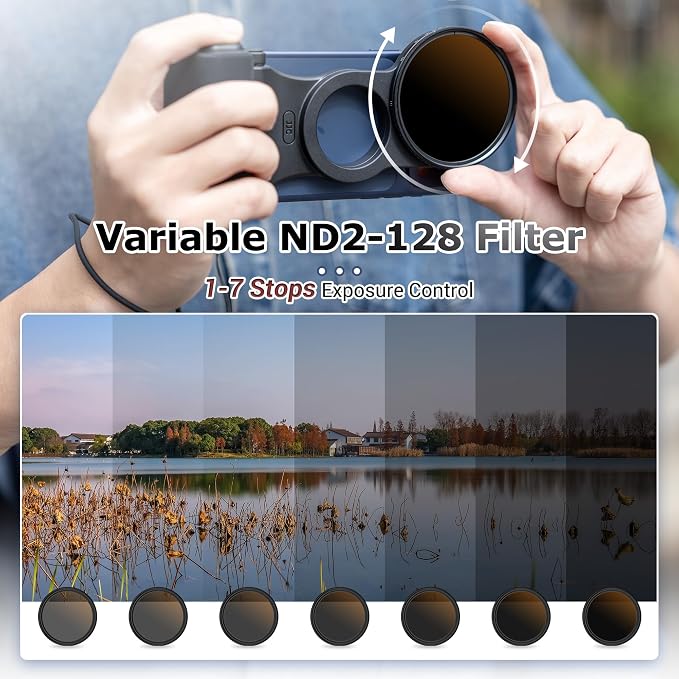 67mm Variable ND2-128 ND Filter Mount Kit for iPhone 17 Pro Max,Magnetic Lens Filter Adapter Set with Magnetic Phone Camera Grip for iPhone 16 15 14 Pro Max Accessories,Neutral Density Lens Attachment - Image 4