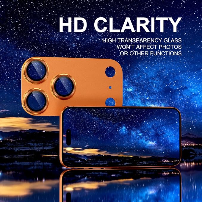 Choiche for iPhone 17 Pro Max Camera Lens Protector, Orange | Metal Camera Cover with 9H Tempered Glass Lens Screen Protector Accessories, Strong Adsorption, Case-Friendly, 6.9-inch - Image 6