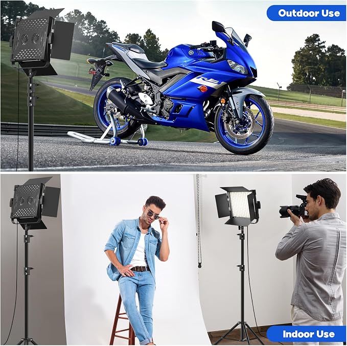 Photography Video Lighting Kit, Upgraded Bi-Color LED Video Studio Lights with Dimmable 2500k~8500k and 79" Light Stand for Camera Photo Recording Filming Stage Shooting Streaming YouTube TikTok - Image 7