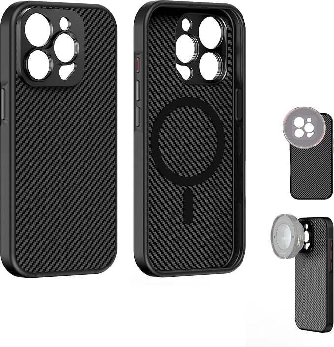 FREEWELL Pro Filmmaker Case for iPhone 15 Pro - 17mm Lens Slot & Magnetic Filter Support Black by Freewell