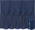 10 Panels Navy Blue Backdrop Curtains for Wedding Party Wrinkle Free Backdrops Curtain Drapes Fabric Decorations Photo Back Drop Cloth for Baby Shower Photography Stage Reception 50ft(W) x 12ft(H) by Tao-GePartyDecorations