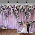 10x8ft Purple Lavender Floral Bridal Backdrop Wedding Flower Photography Backdrop for Girl Portrait Baby Shower Birthday Party Decor Banner Mother's Day Party Wall Backdrop Studio Photo Backgrounds by Mtsxfy
