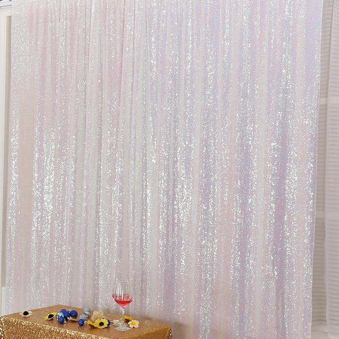 Poise3EHome 7FT x 7FT Iridescent Sequin Photography Backdrop Curtain for Party Decoration, Iridescent - Image 7