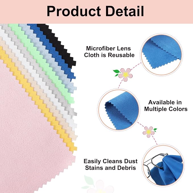uxcell 12 Pcs Microfiber Cleaning Cloth for Glasses, 11.8 x 11.8 Inch Eyeglass Cleaning Cloth, Glasses Cleaner Wipes for Electronics Lenses Screens Cameras Cell Phones, Sapphire Blue - Image 3