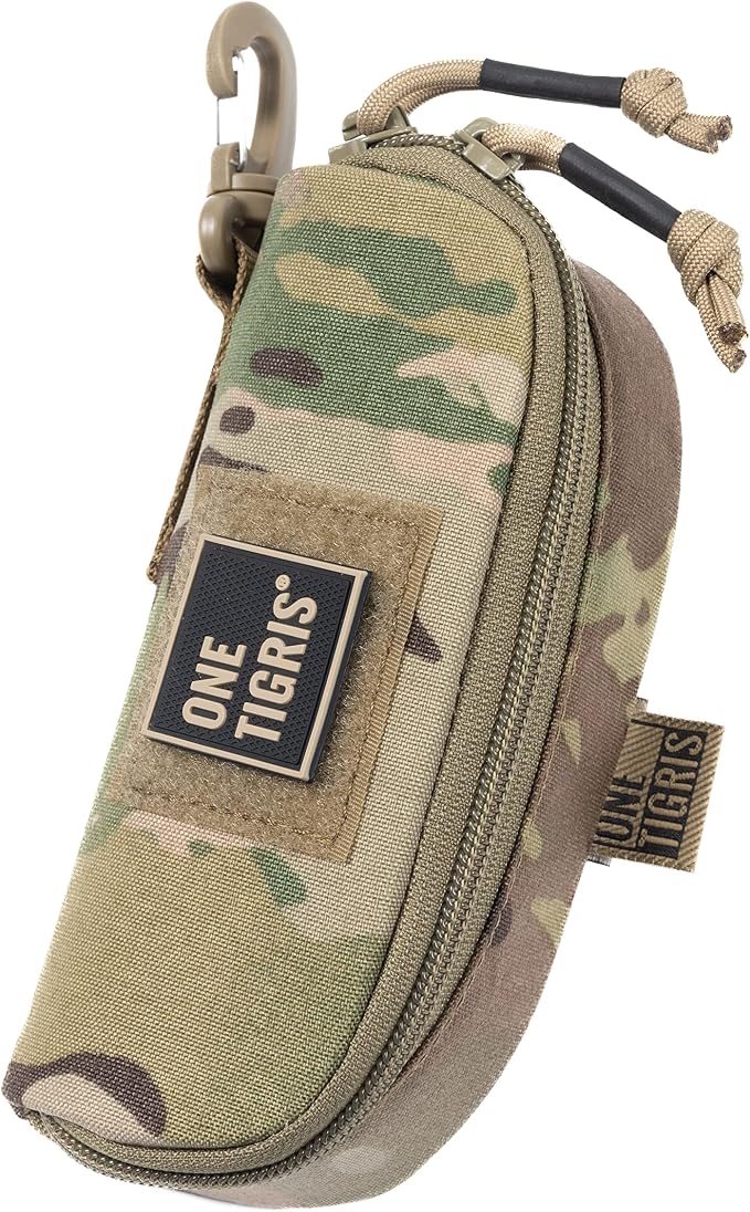 ONETIGRIS Hard Shell Sunglasses Case MOLLE Tactical Eyeglasses Pouch | Fits Most Regular Glasses, 1000D Nylon Glasses Case, Shockproof & Crush-Proof PP Liner, Inner Pocket, Two Way Zipper by OneTigris