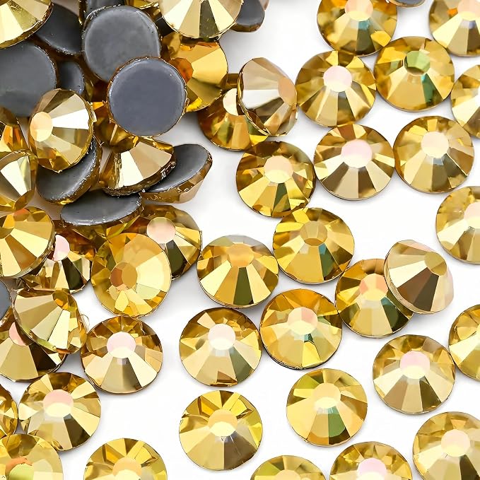 Jollin Hotfix Rhinestones Flatback Crystal 2.4mm SS8, Metallic Sunshine | 2880pcs Hot Fix Crystals Glass Rhinestones for Bedazzling, Crafting, Clothes, Shoes & Accessories DIY Decoration by Jollin