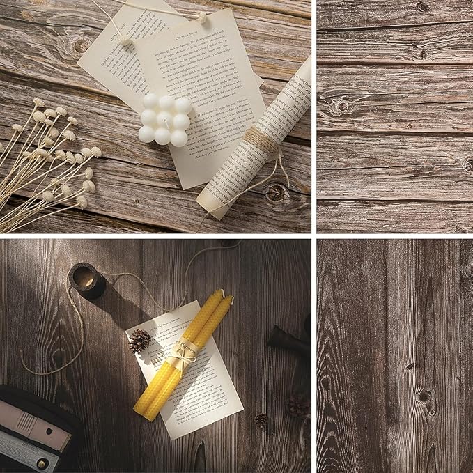 6PCS 12Patterns Photography Background Paper Wood Waterproof Food Photo Backdrop Double Sided 22X35 BEIYANG - Image 6