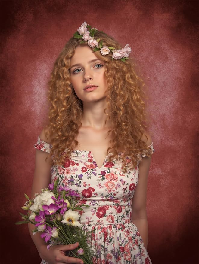 Kate 6.5x10ft/2x3m Red Abstract Backdrop Retro Dark Red Texture Portrait Photography Backgrounds Studio Props - Image 2