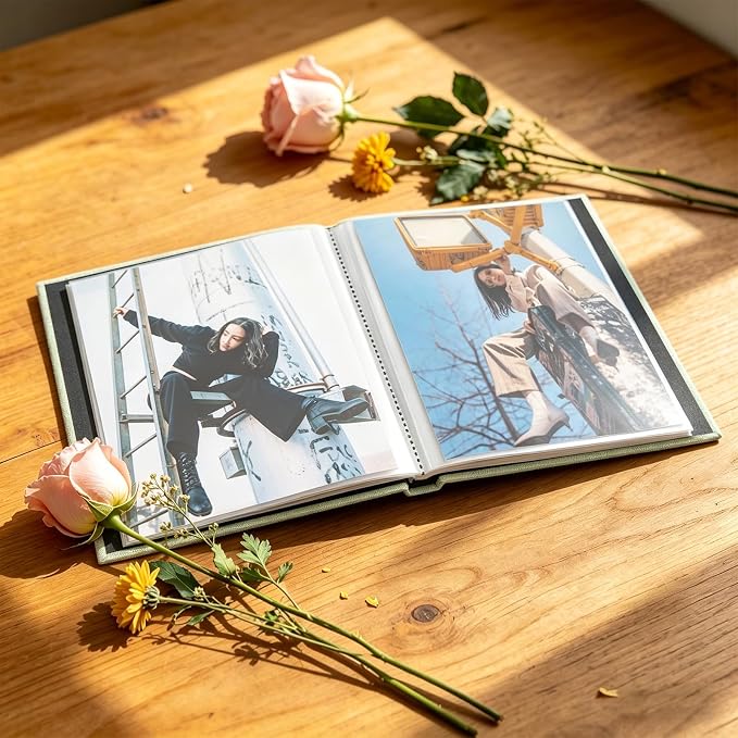 Photo Album 8x10, Pack of 2 Linen Picture Book, 26-Page Album Holds 52 Photos Art Presentation Folder for Picture or Certificates Storage - Image 4