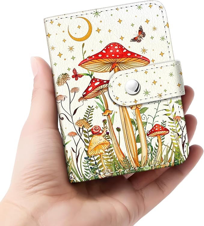 Mushroom Garden Small Photos Album for 2x3 Inch Films, 56 Pockets | Mini Cute Picture Book, Wallet Size, for Polaroid Fujifilm Instax Mini Instant Camera Printer, Kpop Photocard Binder Holders by Lebrocoli