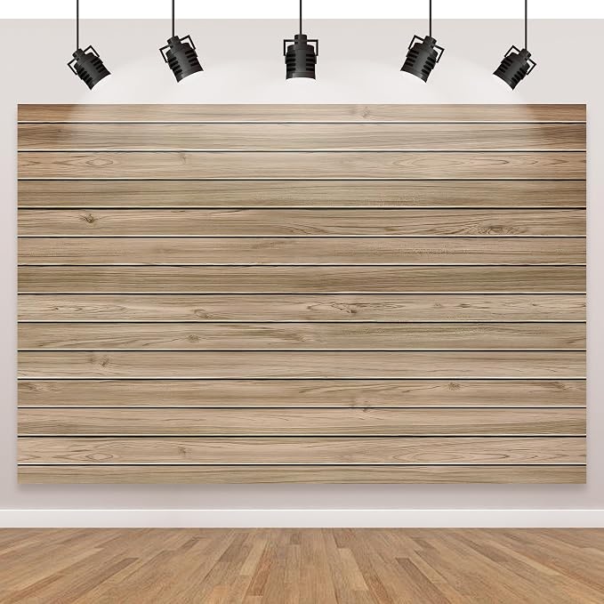 10 x 6.5 Ft Wood Backdrop Rustic Wooden Wall Photo Background | Brown Vintage Polyester Fabric Large Photo Background for Party Wedding Graduation Home Decoration Photo Booth Prop Banner - Image 2